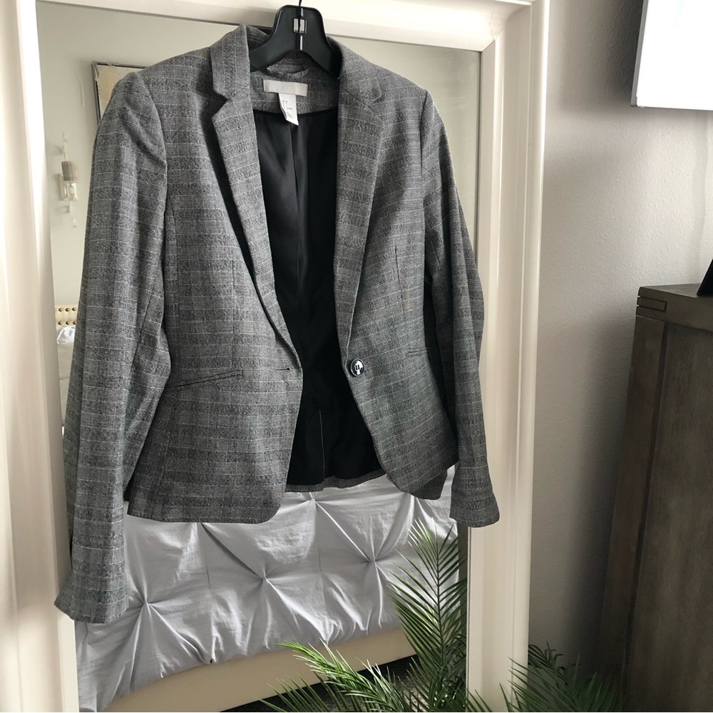H&M plaid blazer SZ 4